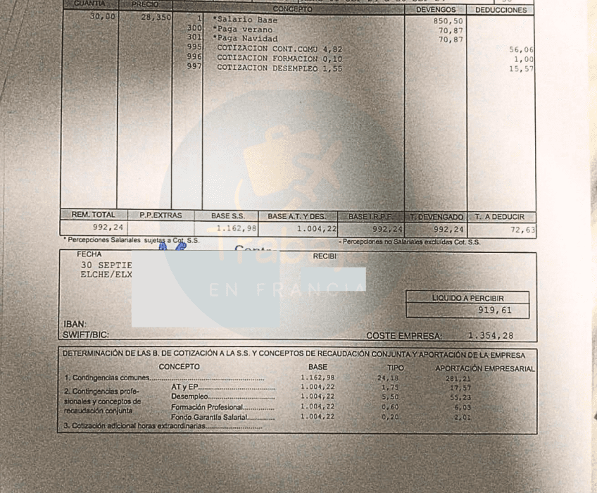 nomina fisio sin experiencia 30h semanales